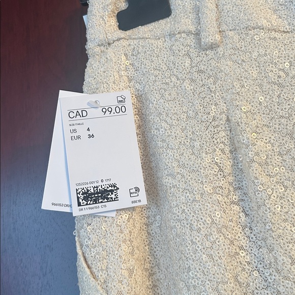 H&M Cream sequin trousers size 4 - Picture 8 of 8
